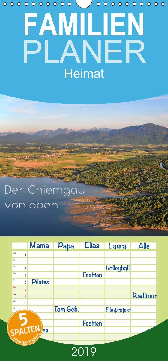Der Chiemgau von oben - Familienplaner hoch (Wandkalender 2019 , 21 cm x 45 cm, hoch): Luftaufnahmen des Chiemgaus und des Chiemsees (Monatskalender, 14 Seiten ) (CALVENDO Natur) Film, Art & Culture