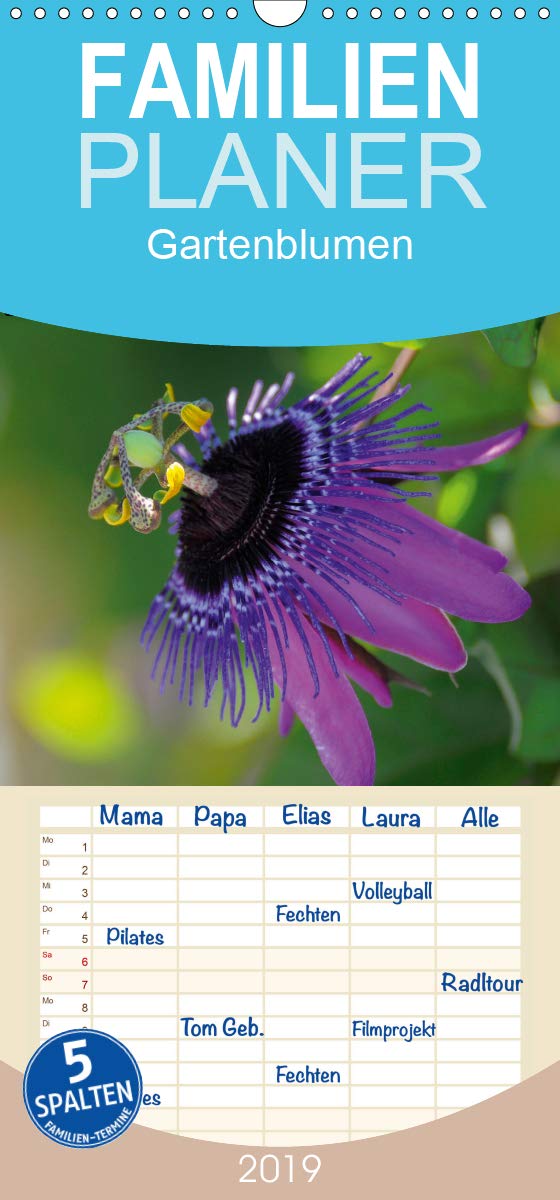 Gartenblumen - Familienplaner hoch (Wandkalender 2019 , 21 cm x 45 cm, hoch): Blütenzauber in Nahaufnahme (Monatskalender, 14 Seiten ) (CALVENDO Natur) Leisure, Home & Garden