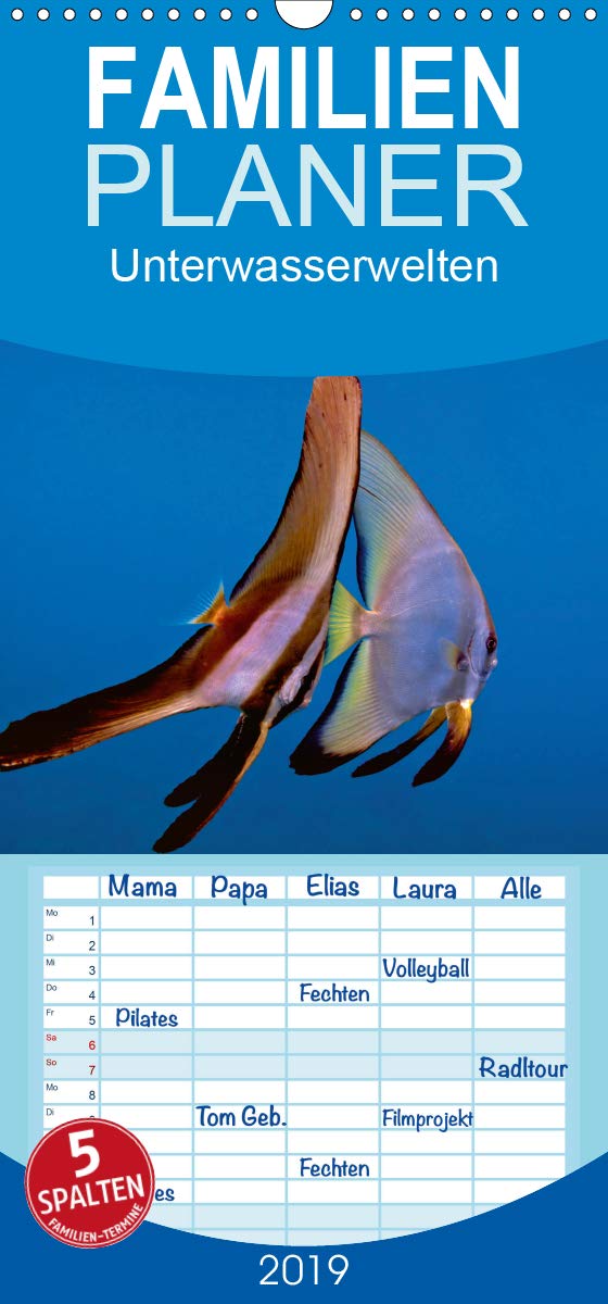 Unterwasserwelten - Familienplaner hoch (Wandkalender 2019 , 21 cm x 45 cm, hoch): Unterwasseraufnahmen von Meerestieren im Mittelmeer, Roten Meer und ... (Monatskalender, 14 Seiten ) (CALVENDO Tiere) Natural Sciences