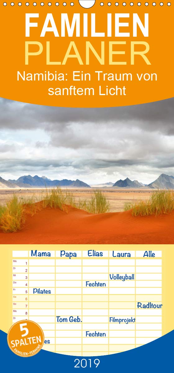 Namibia: Ein Traum von sanftem Licht und unendlicher Weite - Familienplaner hoch (Wandkalender 2019 , 21 cm x 45 cm, hoch): Eine vom Licht ... (Monatskalender, 14 Seiten ) (CALVENDO Natur) Leisure, Home & Garden