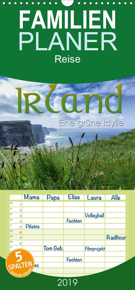Irland - eine grüne Idylle - Familienplaner hoch (Wandkalender 2019 , 21 cm x 45 cm, hoch): Schöne Landschaftsmotive aus Irland (Monatskalender, 14 Seiten ) (CALVENDO Natur) Leisure, Home & Garden