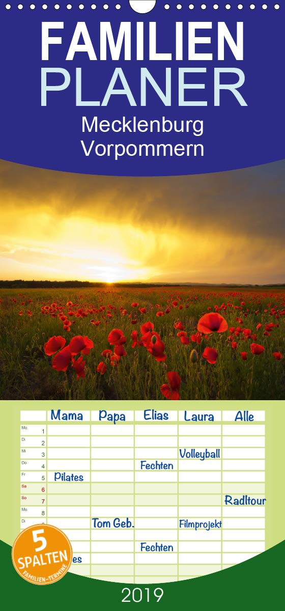 Mecklenburg - Vorpommern - Familienplaner hoch (Wandkalender 2019 , 21 cm x 45 cm, hoch): Jahreskalender M/V von der Ostsee bis zur Mecklenburger Schweiz (Monatskalender, 14 Seiten ) (CALVENDO Natur) Photography