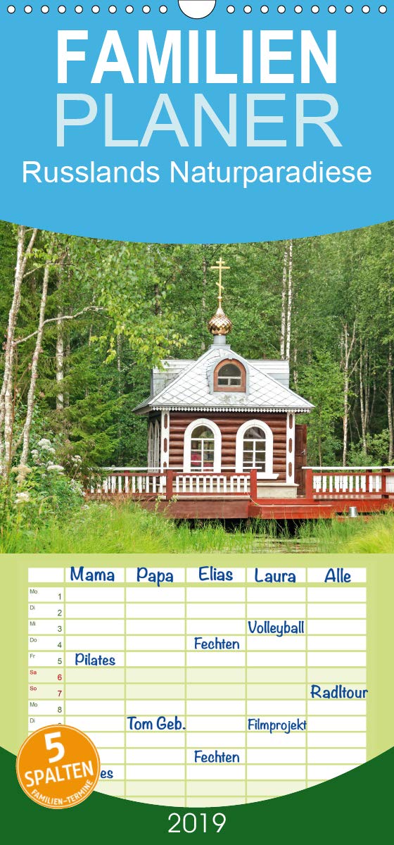 Russlands Naturparadiese - Familienplaner hoch (Wandkalender 2019 , 21 cm x 45 cm, hoch): Russlands Naturparadiese: eine Landschaft wie die russische Seele (Monatskalender, 14 Seiten ) (CALVENDO Orte) Leisure, Home & Garden