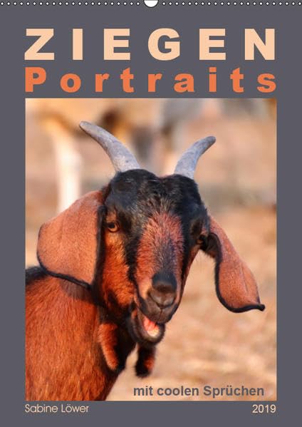 Ziegenportraits (Wandkalender 2019 DIN A2 hoch): Charakterköpfe und Zickenalarm (Monatskalender, 14 Seiten ) (CALVENDO Tiere) Living & Furnishing