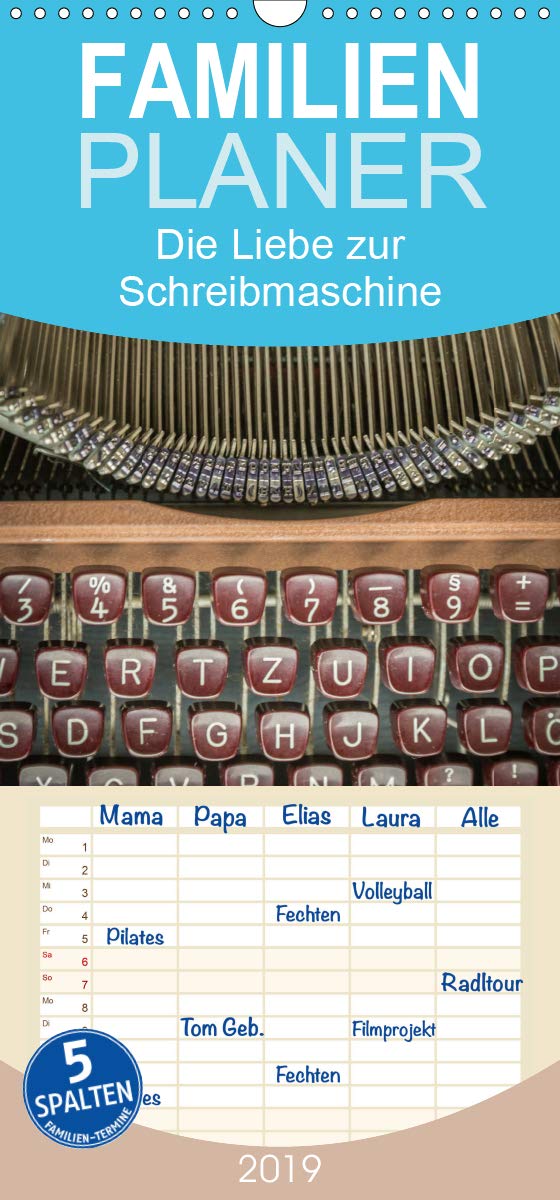 Die Liebe zur Schreibmaschine - Familienplaner hoch (Wandkalender 2019 , 21 cm x 45 cm, hoch): Detailfotos einer 50iger Schreibmaschinen (Monatskalender, 14 Seiten ) (CALVENDO Technologie) Leisure, Home & Garden