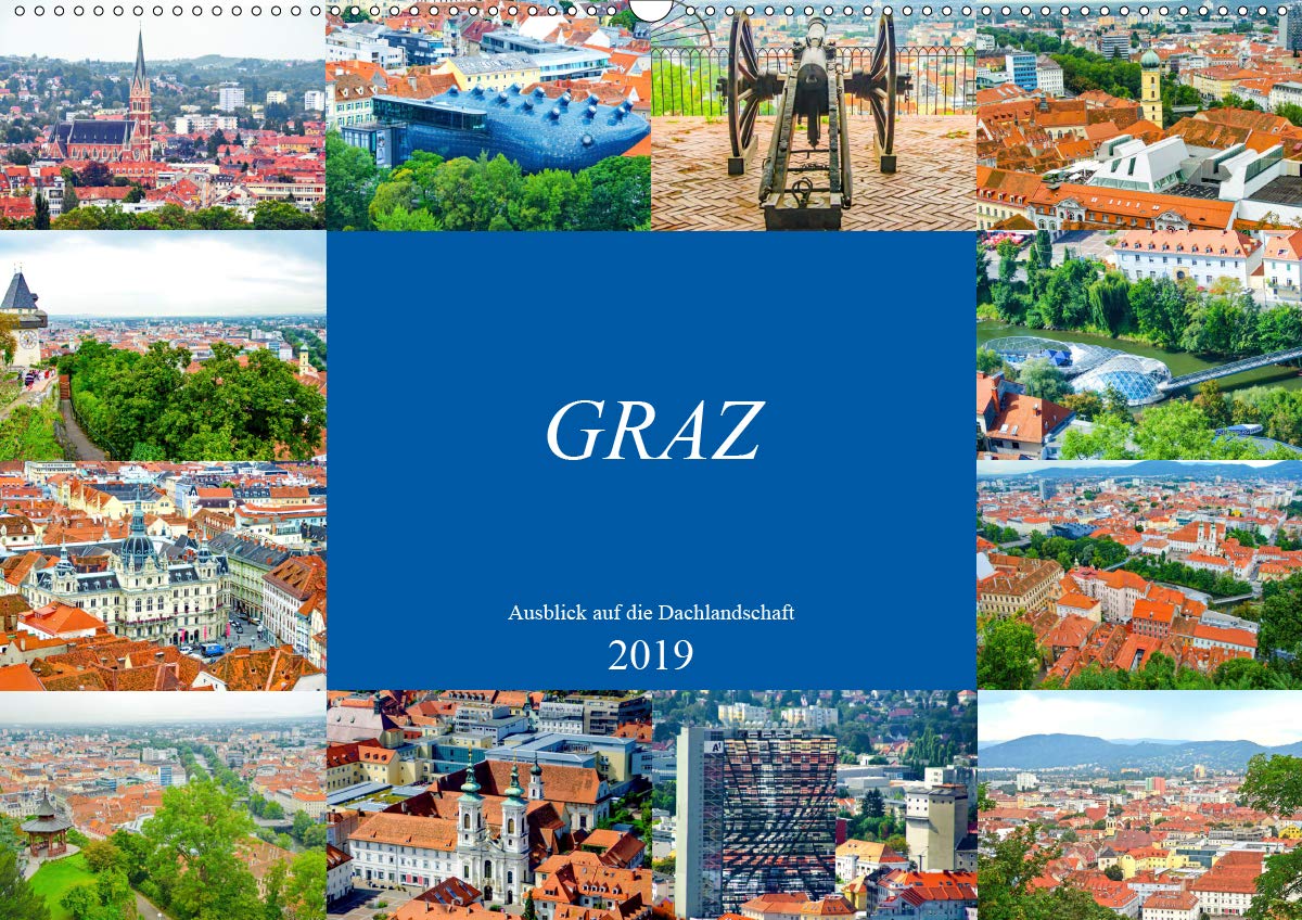 Graz - Ausblick auf die Dachlandschaft (Wandkalender 2019 DIN A2 quer): Lassen Sie sich verzaubern von der beeindruckenden und facettenreichen Stadt Graz. (Monatskalender, 14 Seiten ) (CALVENDO Orte) Leisure, Home & Garden