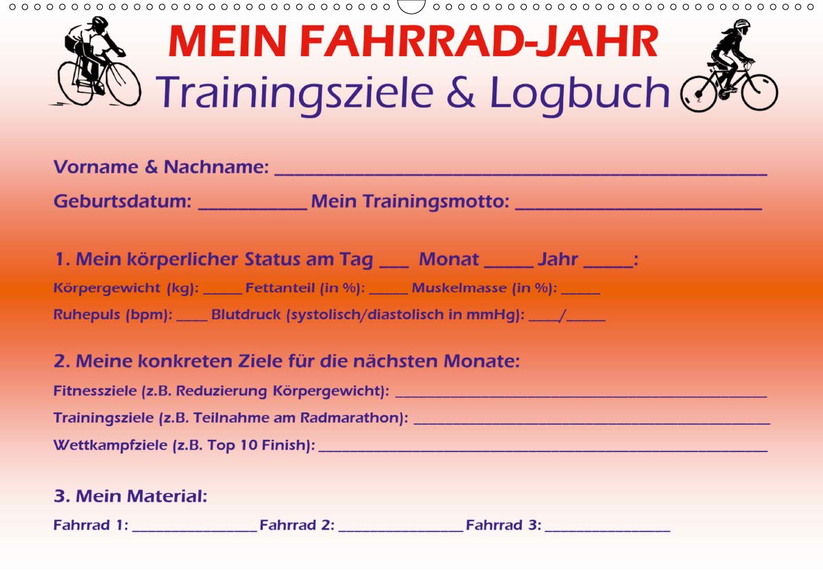 Mein Fahrrad-Jahr: Trainingsziele & Logbuch - Power Year Edition (Wandkalender 2020 DIN A2 quer): Der Trainingshilfe-Kalender für alle sportlichen ... (Monatskalender, 14 Seiten ) (CALVENDO Sport) Leisure & Fun