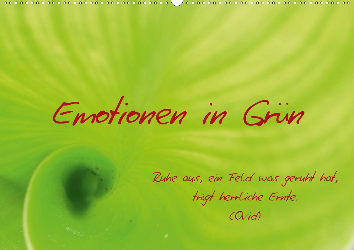 Emotionen in Grün (Wandkalender 2020 DIN A2 quer): Grün ist eine sehr beruhigende und revitalisierende Farbe in der Natur. Sie begleitet uns und kann ... 14 Seiten ) (CALVENDO Gesundheit) Leisure, Home & Garden
