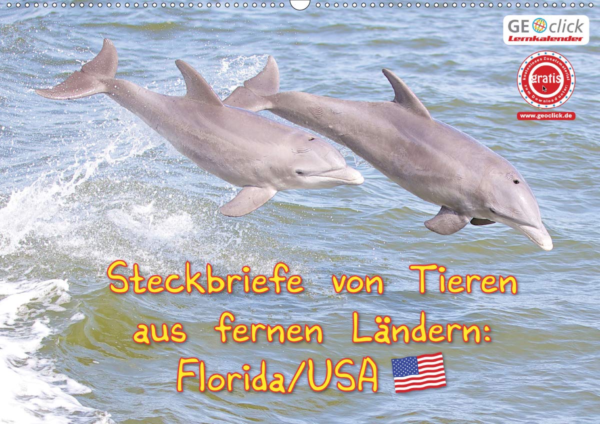 GEOclick Lernkalender: Steckbriefe von Tieren aus fernen Ländern: Florida/USA (Wandkalender 2020 DIN A2 quer): Interessante Tiere mit kindgerechten ... (Monatskalender, 14 Seiten ) (CALVENDO Tiere) Parents & Children