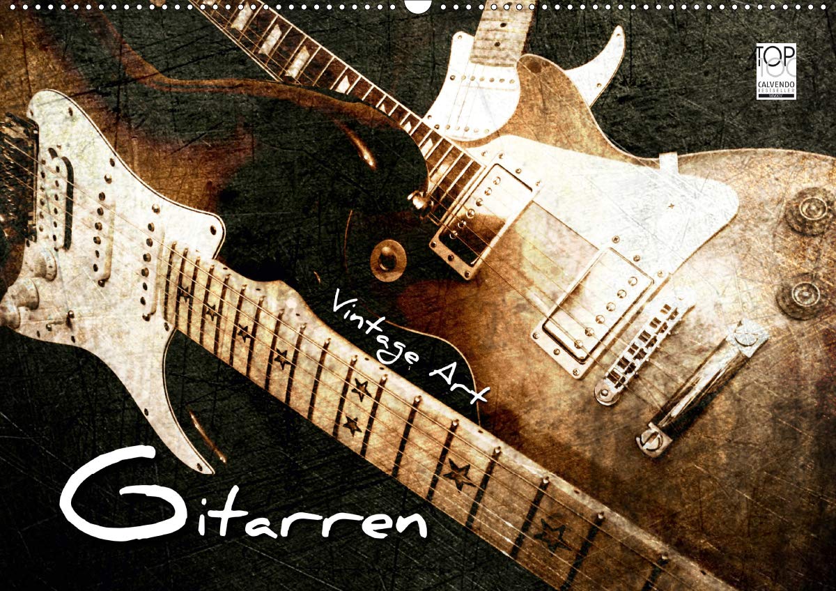 GITARREN Vintage Art (Wandkalender 2021 DIN A2 quer): Gitarren im Vintage-Style in Szene gesetzt. (Monatskalender, 14 Seiten ) (CALVENDO Kunst) Leisure, Home & Garden