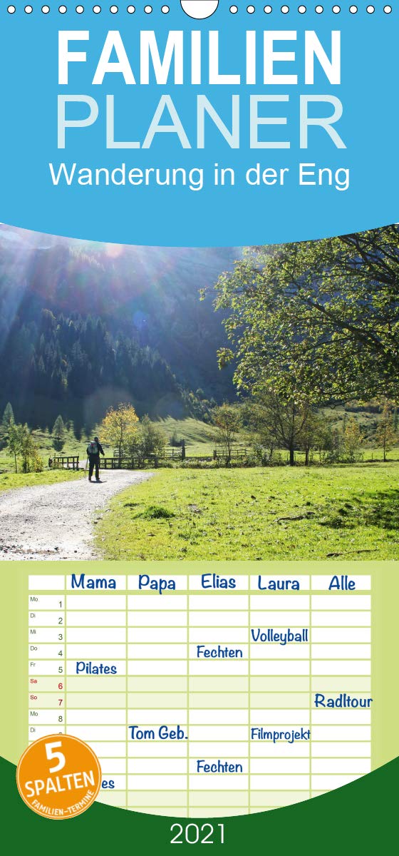 Wanderung in der Eng - Familienplaner hoch (Wandkalender 2021 , 21 cm x 45 cm, hoch): Wanderung in der Eng (Monatskalender, 14 Seiten ) (CALVENDO Natur) Leisure, Home & Garden