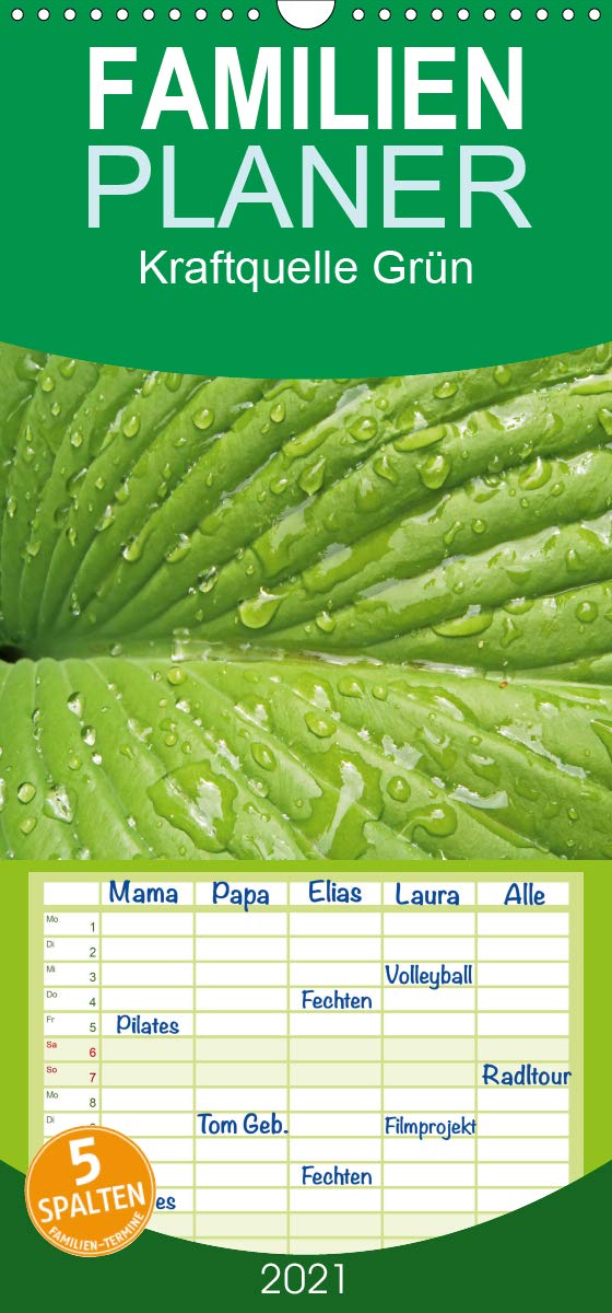Kraftquelle Grün - Familienplaner hoch (Wandkalender 2021 , 21 cm x 45 cm, hoch): Grün ist die Farbe der Hoffnung, deshalb wird das junge ... (Monatskalender, 14 Seiten ) (CALVENDO Natur) Garden & Plants