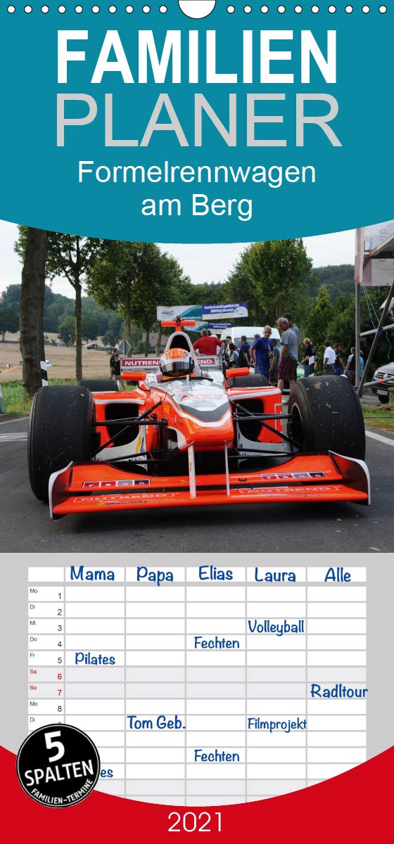 Formelrennwagen am Berg - Familienplaner hoch (Wandkalender 2021 , 21 cm x 45 cm, hoch): Zeitenjagd der Formelrennwagen beim Bergrennen (Monatskalender, 14 Seiten ) (CALVENDO Orte) Leisure, Home & Garden