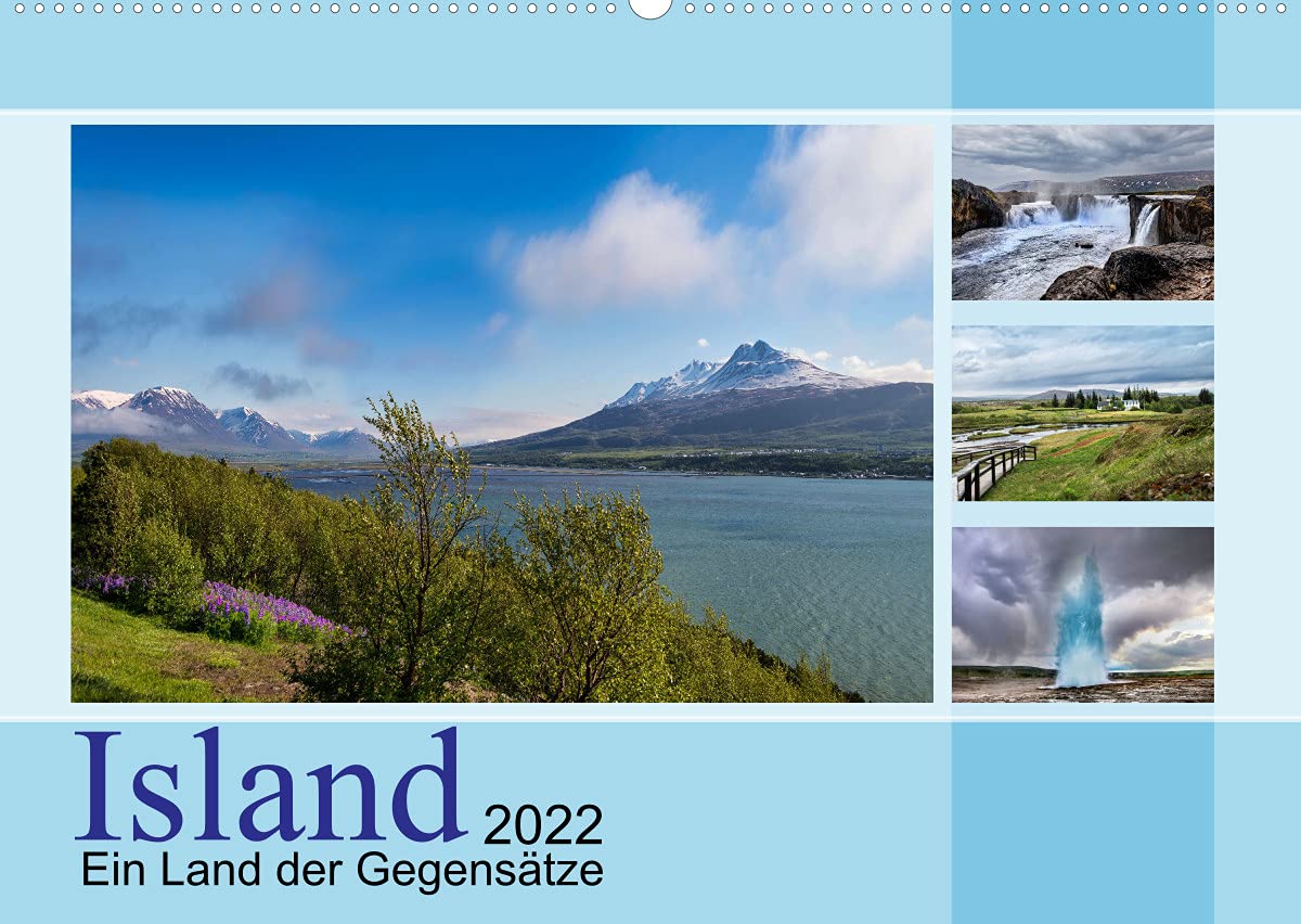 Island, ein Land der Gegensätze (Wandkalender 2022 DIN A2 quer): Islands gegensätzliche Landschaft in 48 wunderschönen Fotos, die zum Träumen einladen. (Monatskalender, 14 Seiten ) (CALVENDO Orte) Leisure, Home & Garden