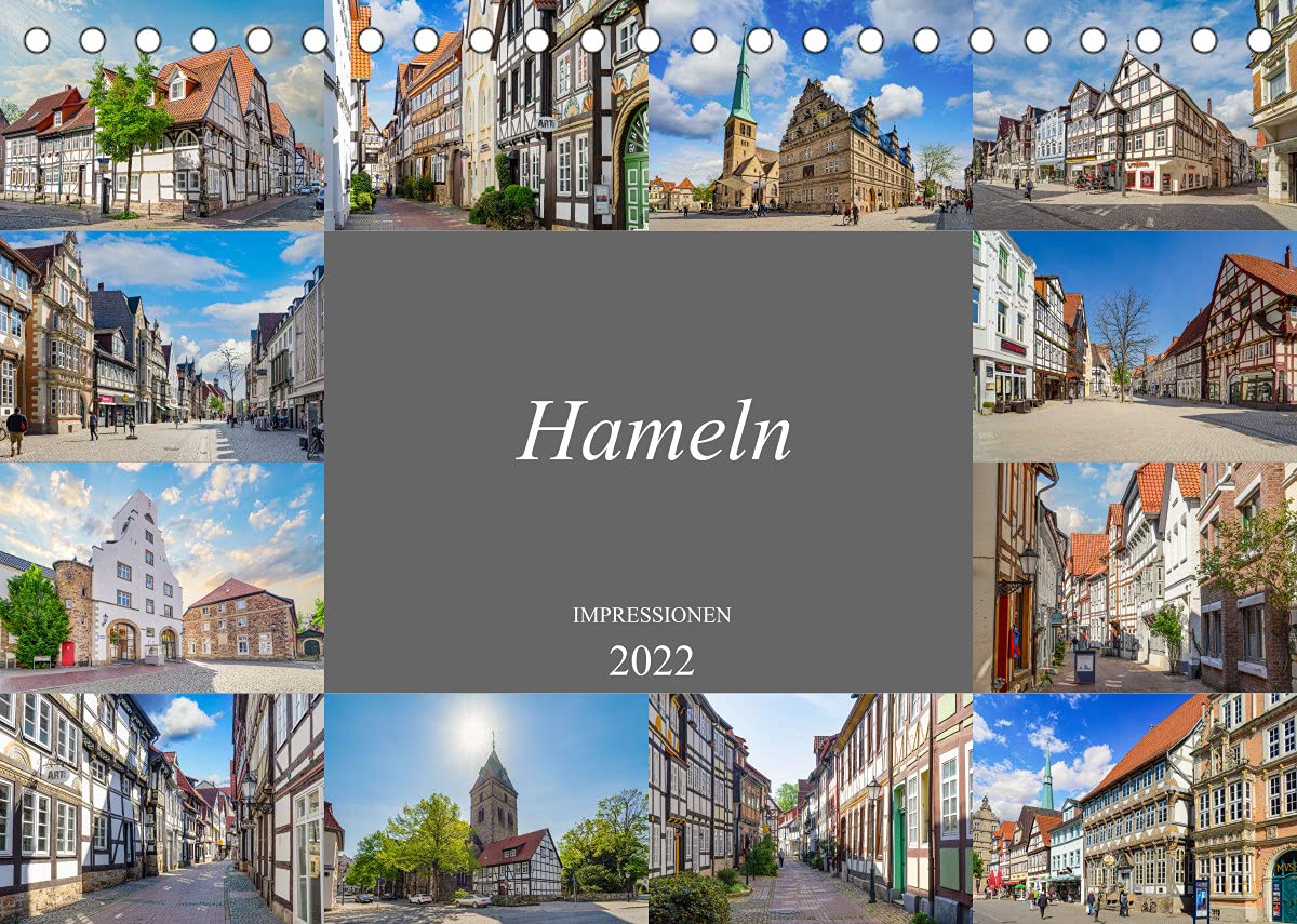 Hameln Stadtansichten (Tischkalender 2022 DIN A5 quer): Die wunderschöne sagenumwobene Stadt Hameln (Monatskalender, 14 Seiten ) (CALVENDO Orte) Photography