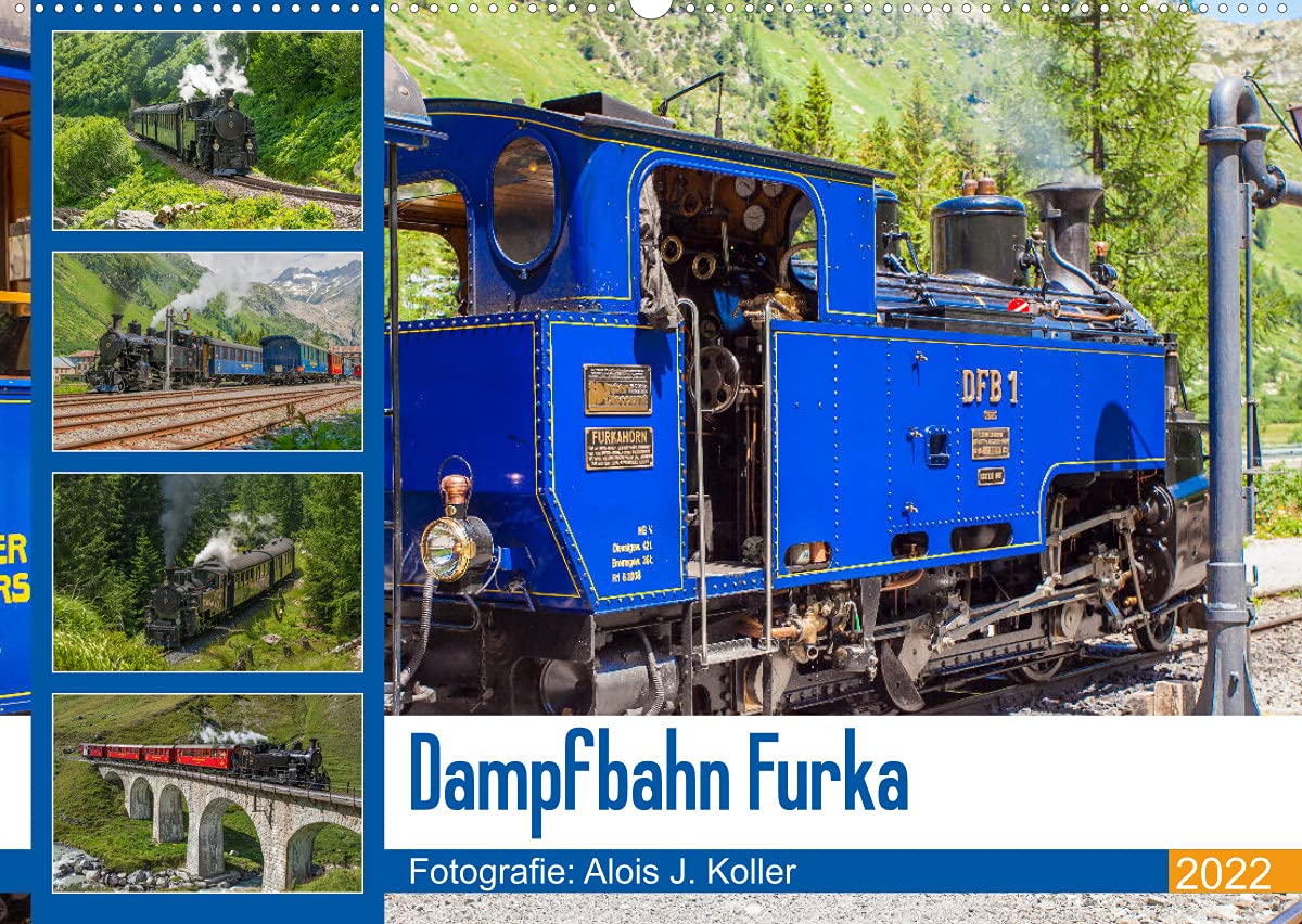 Dampfbahn Furka 2022CH-Version (Wandkalender 2022 DIN A2 quer): Fahrt mit der DFB - Dampfbahn Furka Bergstrecke - in den Alpen (Monatskalender, 14 Seiten ) (CALVENDO Mobilitaet) Leisure, Home & Garden