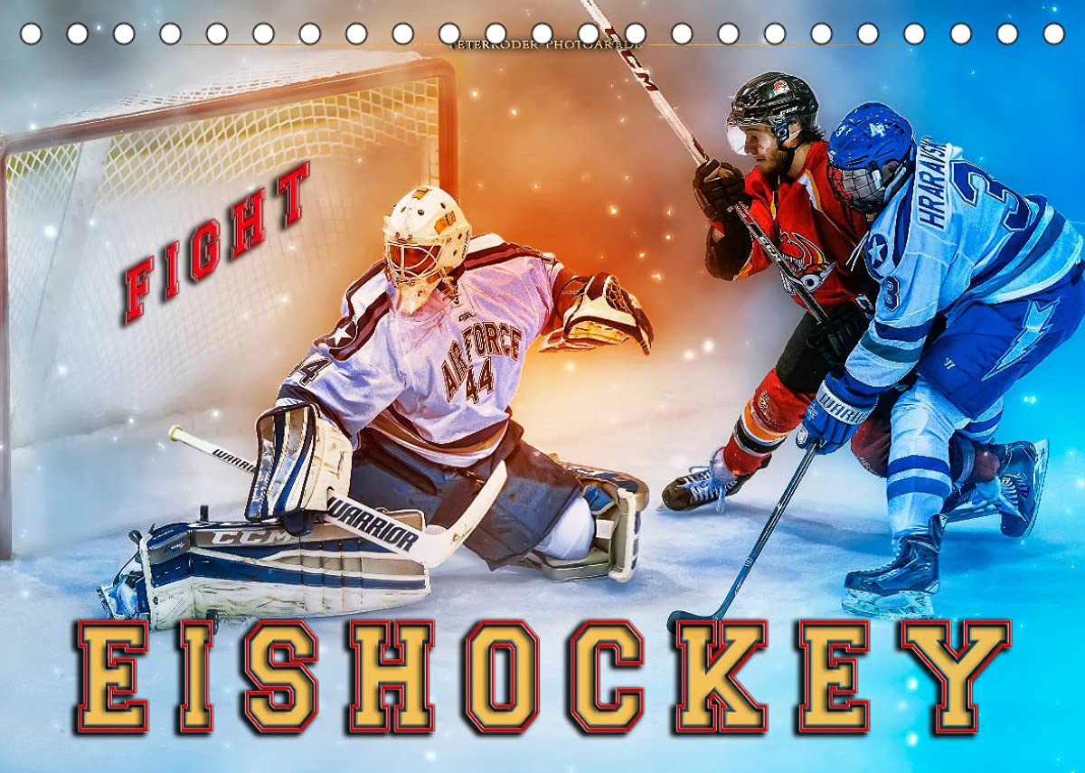 Eishockey - Fight (Tischkalender 2022 DIN A5 quer): Teamsport der Extra-Klasse - Kraft, Ausdauer, Härte und Schnelligkeit (Monatskalender, 14 Seiten ) (CALVENDO Sport) Film, Art & Culture