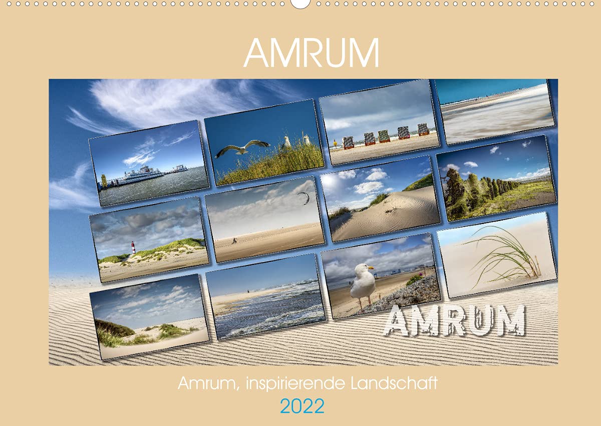 Amrum, inspirierende Landschaft (Wandkalender 2022 DIN A2 quer): Weite Nordseelandschaften verzaubern mit ihrem Licht, ihrer Meeresluft und ihrer Weite. (Monatskalender, 14 Seiten ) (CALVENDO Orte) Leisure, Home & Garden