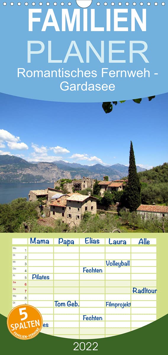 Familienplaner Romantisches Fernweh - Gardasee (Wandkalender 2022 , 21 cm x 45 cm, hoch): Impressionen aus einer der schönsten Gegenden Italiens (Monatskalender, 14 Seiten ) (CALVENDO Orte) Leisure, Home & Garden