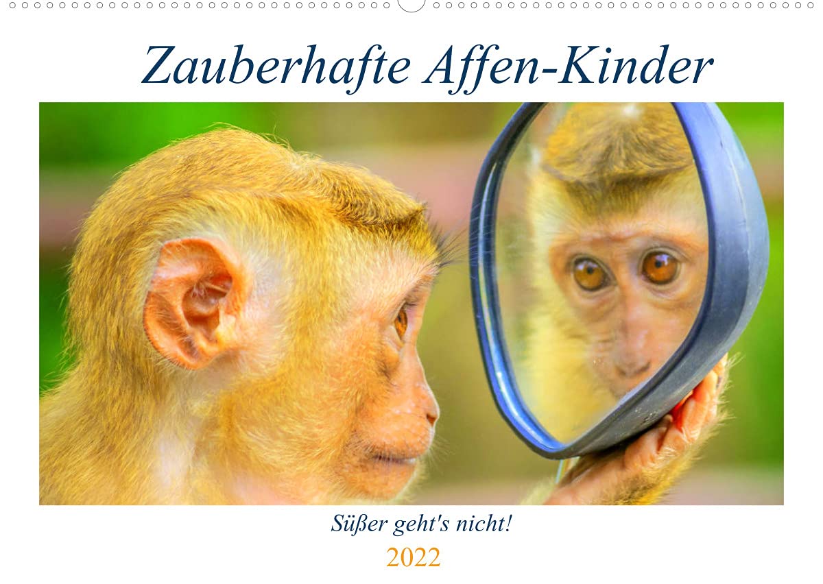 Zauberhafte Affenkinder. Süßer geht´s nicht! (Wandkalender 2022 DIN A2 quer): Niedliche kleine Wichtel zum Verlieben! (Geburtstagskalender, 14 Seiten ) (CALVENDO Tiere) Living & Furnishing