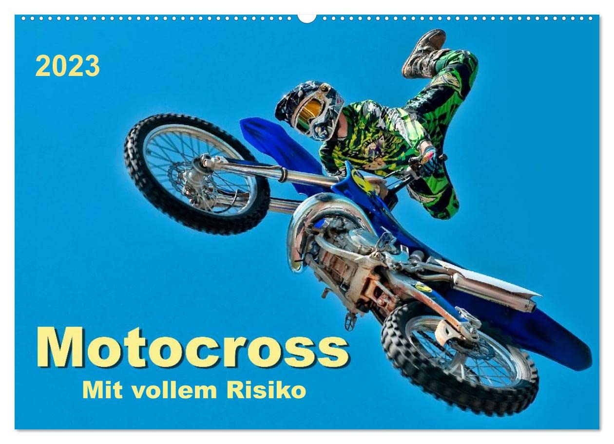 Motocross - mit vollem Risiko (Wandkalender 2023 DIN A2 quer): Motocross, faszinierender Extremsport mit spektakulären Sprüngen (Monatskalender, 14 Seiten ) (CALVENDO Sport) Film, Art & Culture