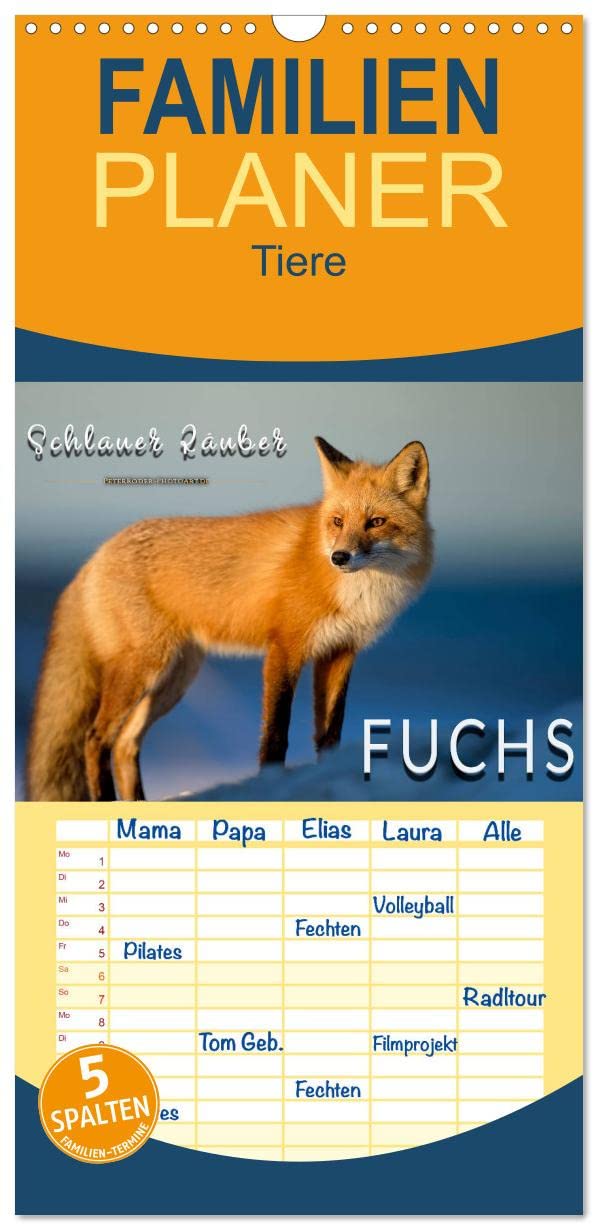 Familienplaner Fuchs - schlauer Räuber (Wandkalender 2023 , 21 cm x 45 cm, hoch): Eindrucksvolle Bilder der scheuen Tiere. (Monatskalender, 14 Seiten ) (CALVENDO Tiere) Business, Finance & Career