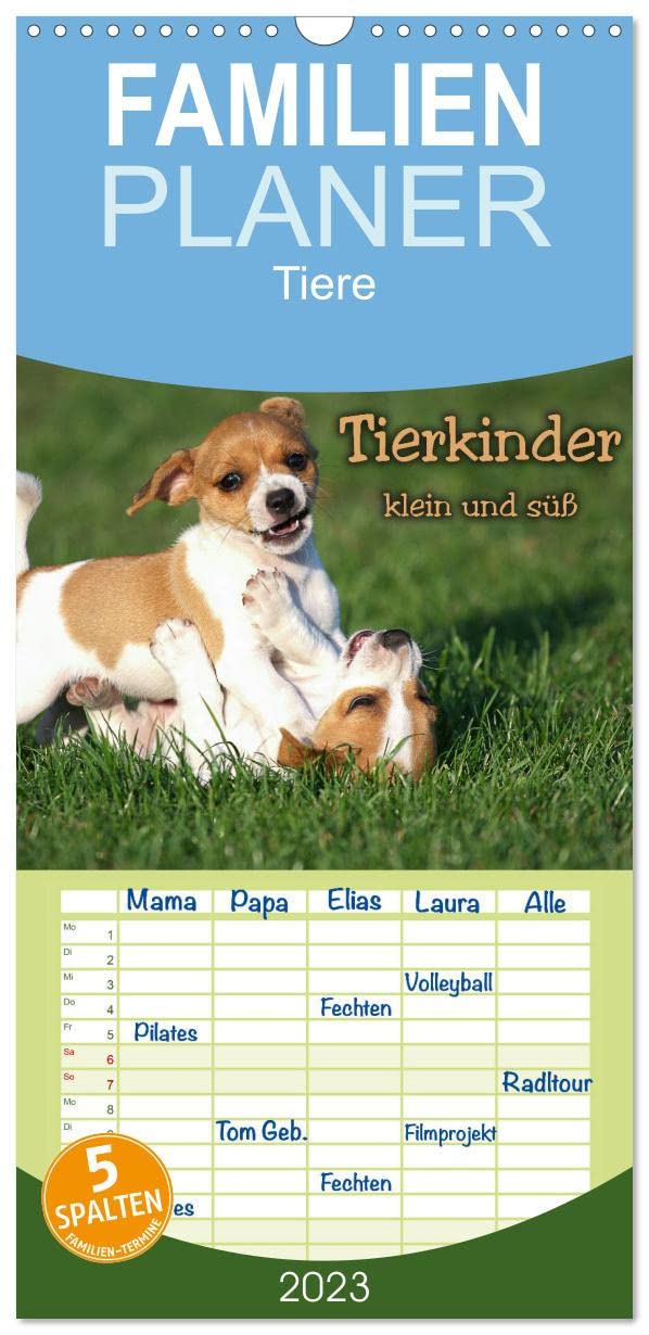 Familienplaner Tierkinder klein und süß (Wandkalender 2023 , 21 cm x 45 cm, hoch): Ganze viele verschiedene Tierkinder (Monatskalender, 14 Seiten ) (CALVENDO Tiere) Photography