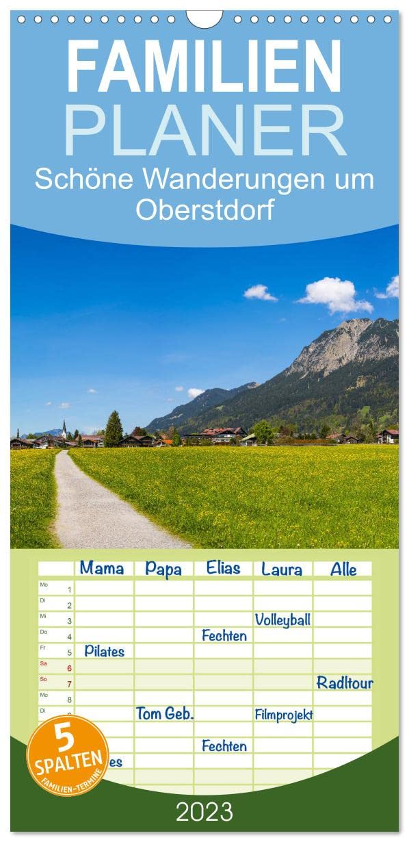Familienplaner Schöne Wanderungen um Oberstdorf (Wandkalender 2023 , 21 cm x 45 cm, hoch): Anschauliche Bilder von leichten Wanderzielen um Oberstdorf (Monatskalender, 14 Seiten ) (CALVENDO Orte) Photography