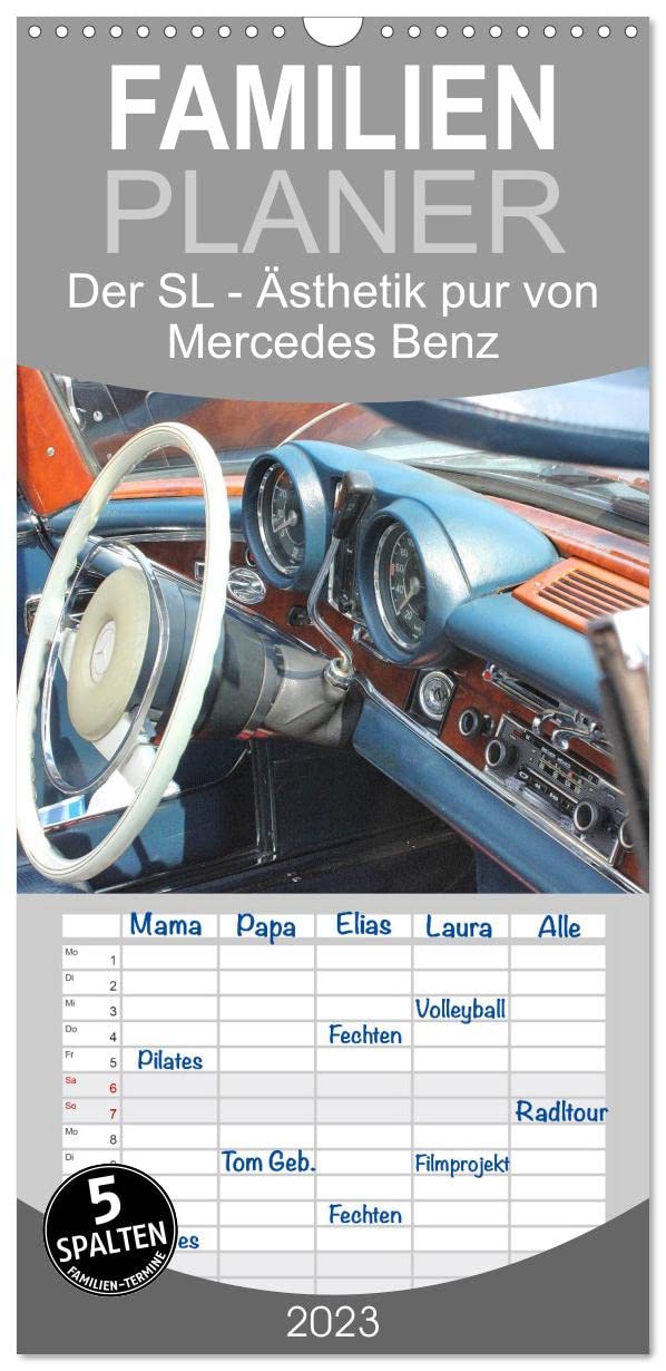 Familienplaner Der SL - Ästhetik pur von Mercedes Benz (Wandkalender 2023 , 21 cm x 45 cm, hoch): Mercedes Benz Oldtimer (Monatskalender, 14 Seiten ) (CALVENDO Mobilitaet) Film, Art & Culture