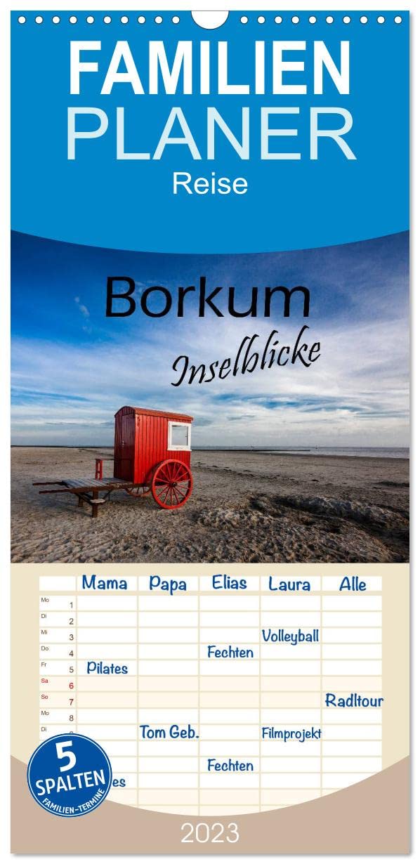 Familienplaner Borkum - Inselblicke (Wandkalender 2023 , 21 cm x 45 cm, hoch): Borkum Strandidylle. Zwölf beeindruckende Facetten einer traumhaften Insel. (Monatskalender, 14 Seiten ) (CALVENDO Natur) Leisure, Home & Garden