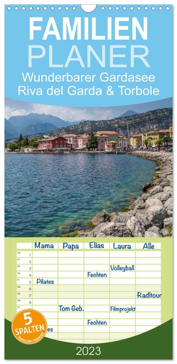 Familienplaner WUNDERBARER GARDASEE Riva del Garda und Torbole (Wandkalender 2023 , 21 cm x 45 cm, hoch): Reizvolle Ansichten aus dem Norden (Monatskalender, 14 Seiten ) (CALVENDO Orte) Leisure, Home & Garden
