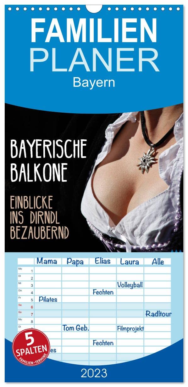 Familienplaner Bayerische Balkone, Einblicke ins Dirndl - bezaubernd (Wandkalender 2023 , 21 cm x 45 cm, hoch): Dekolletés, fesche Dirndlgrübchen (Monatskalender, 14 Seiten ) (CALVENDO Menschen) Photography