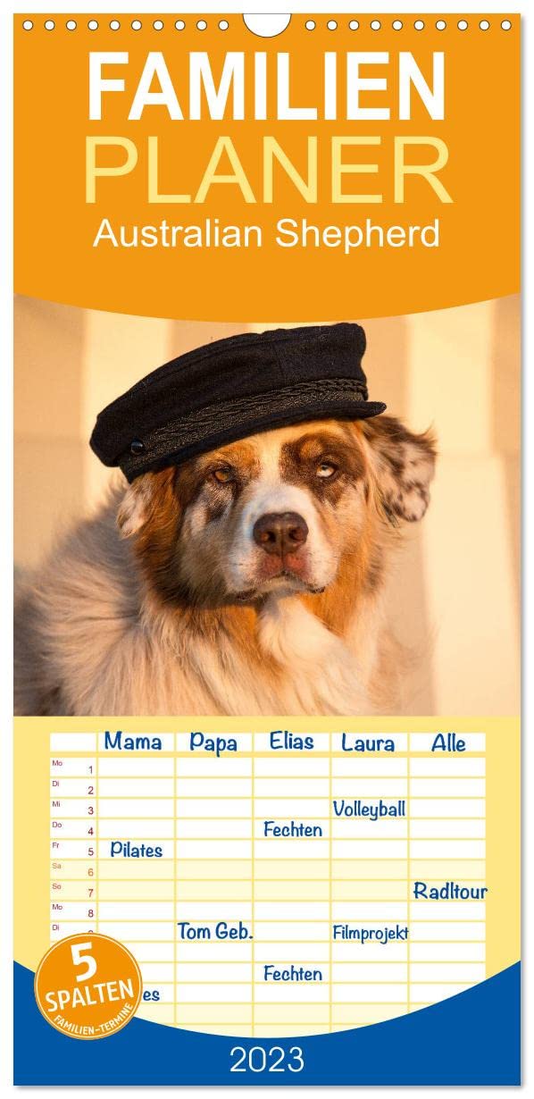 Familienplaner Australian Shepherd (Wandkalender 2023 , 21 cm x 45 cm, hoch): Mit den Aussies durch's Jahr... (Monatskalender, 14 Seiten ) (CALVENDO Tiere) Photography