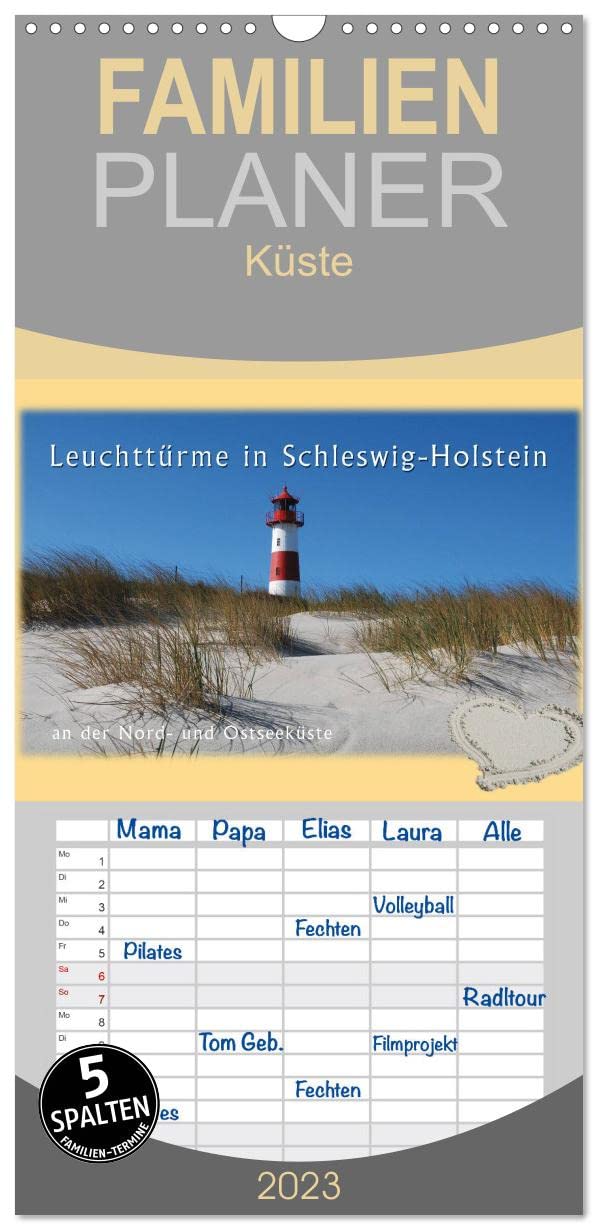 Familienplaner Leuchttürme Schleswig-Holsteins (Wandkalender 2023 , 21 cm x 45 cm, hoch): Eine Auswahl der Schleswig-Holsteinischen Leuchttürme in ... (Monatskalender, 14 Seiten ) (CALVENDO Natur) Leisure, Home & Garden