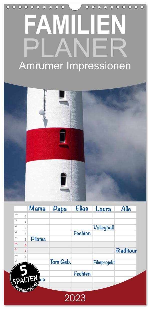 Familienplaner Amrumer Impressionen (Wandkalender 2023 , 21 cm x 45 cm, hoch): Impressionen von der Nordseeinsel Amrum (Monatskalender, 14 Seiten ) (CALVENDO Orte) Leisure, Home & Garden