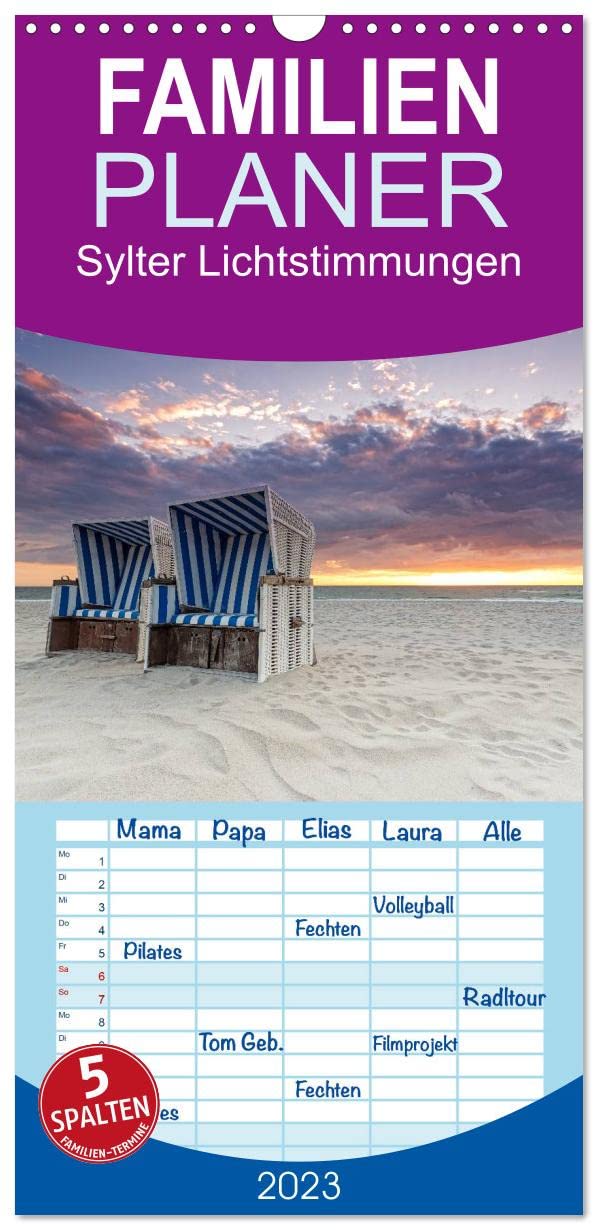 Familienplaner Sylter Lichtstimmungen (Wandkalender 2023 , 21 cm x 45 cm, hoch): Lichtstimmungen auf Sylt (Monatskalender, 14 Seiten ) (CALVENDO Natur) Photography