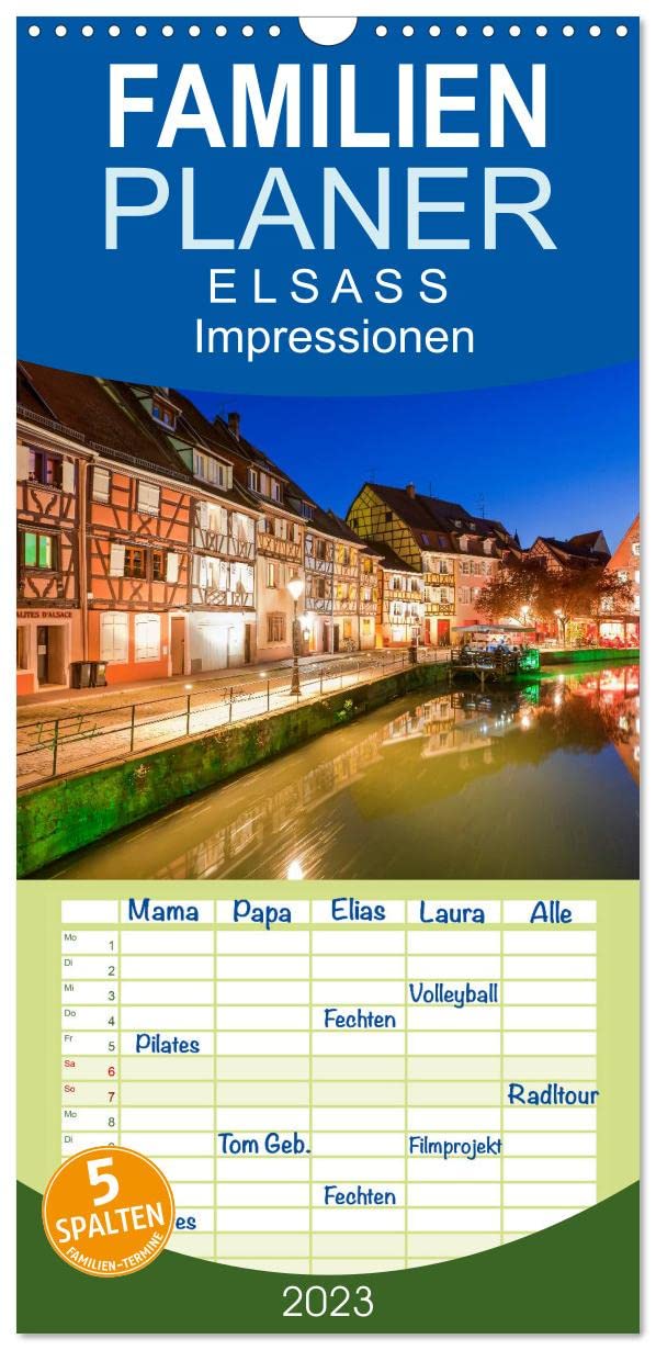 Familienplaner E L S A S S Impressionen (Wandkalender 2023 , 21 cm x 45 cm, hoch): Das Elsass in 13 faszinierenden Aufnahmen (Monatskalender, 14 Seiten ) (CALVENDO Orte) Photography