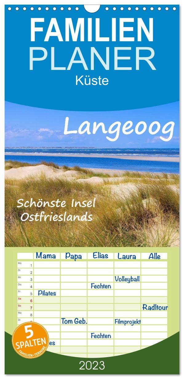 Familienplaner Langeoog - Schönste Insel Ostfrieslands (Wandkalender 2023 , 21 cm x 45 cm, hoch): Impressionen der Nordseeinsel Langeoog (Monatskalender, 14 Seiten ) (CALVENDO Orte) Leisure, Home & Garden