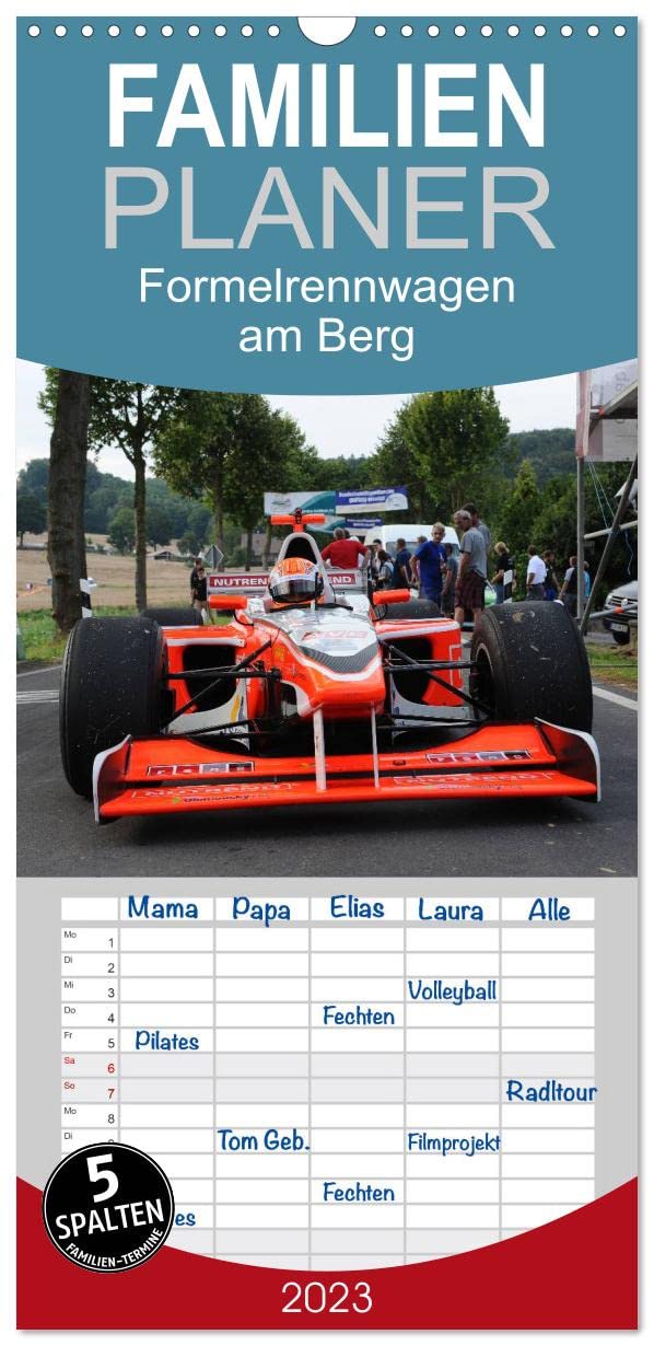 Familienplaner Formelrennwagen am Berg (Wandkalender 2023 , 21 cm x 45 cm, hoch): Zeitenjagd der Formelrennwagen beim Bergrennen (Monatskalender, 14 Seiten ) (CALVENDO Orte) Leisure & Fun