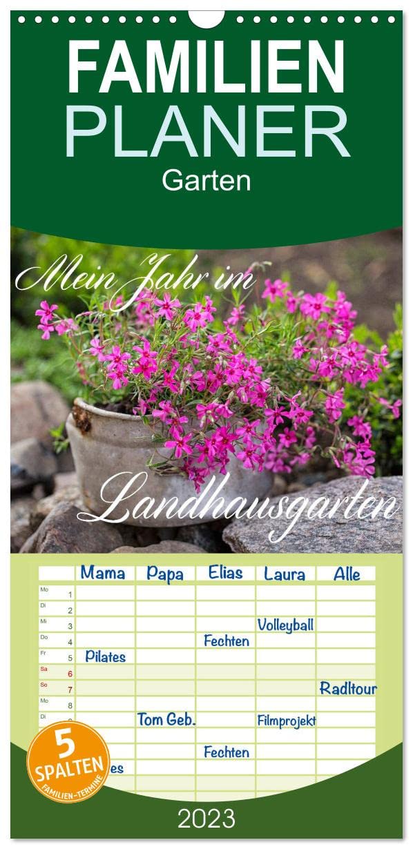 Familienplaner Mein Jahr im Landhausgarten (Wandkalender 2023 , 21 cm x 45 cm, hoch): Fotomotive aus meinem Landhausgarten (Monatskalender, 14 Seiten ) (CALVENDO Natur) Leisure, Home & Garden
