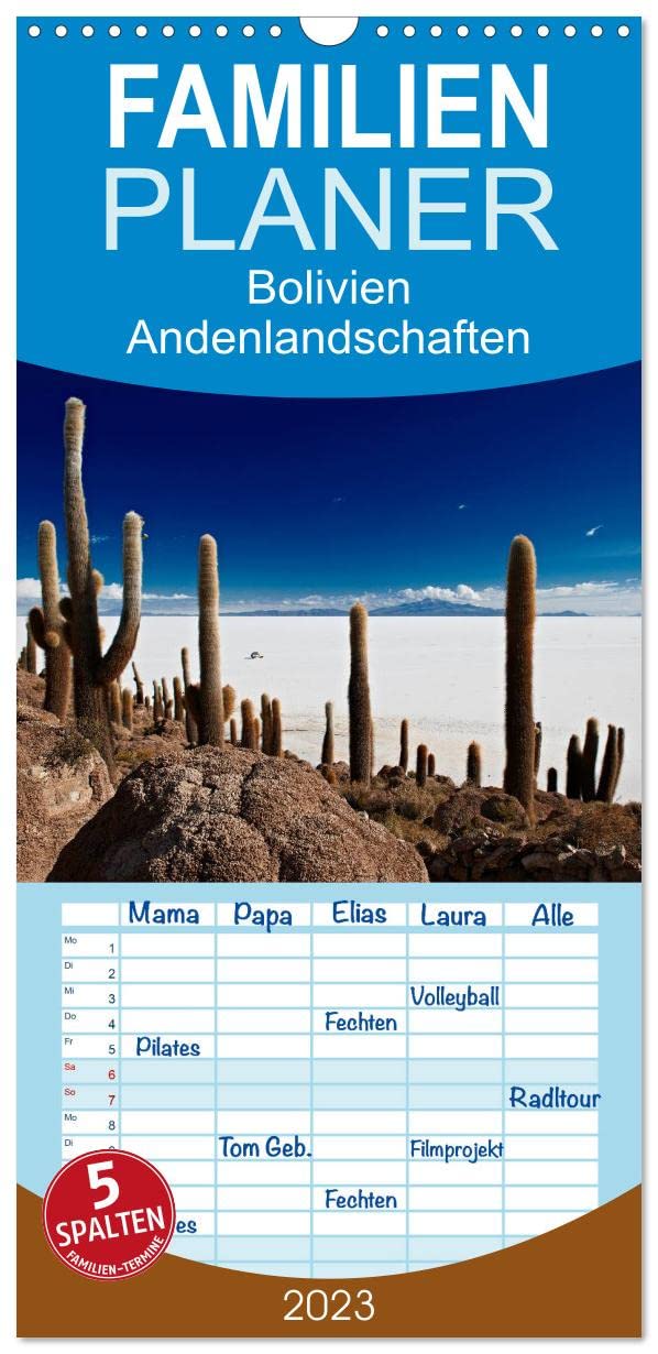 Familienplaner Bolivien Andenlandschaften (Wandkalender 2023 , 21 cm x 45 cm, hoch): Fotos faszinierender Andenlandschaften im südamerikanischen Bolivien (Monatskalender, 14 Seiten ) (CALVENDO Natur) Leisure, Home & Garden