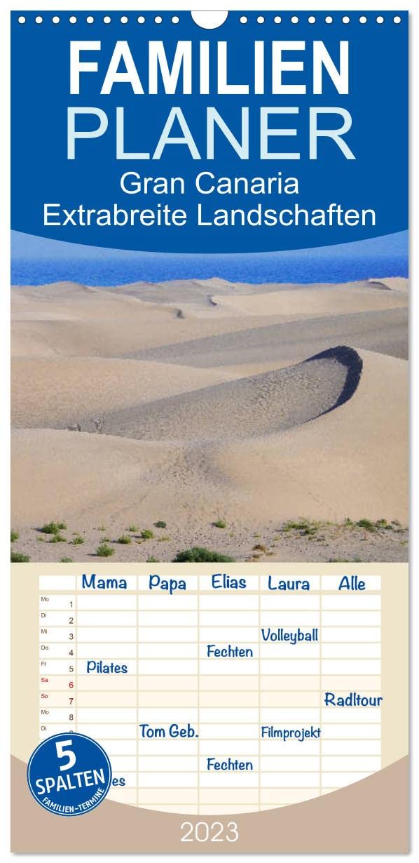 Familienplaner Gran Canaria - Extrabreite Landschaften (Wandkalender 2023 , 21 cm x 45 cm, hoch): Landschaftspanoramen der Insel Gran Canaria (Monatskalender, 14 Seiten ) (CALVENDO Natur) Leisure, Home & Garden