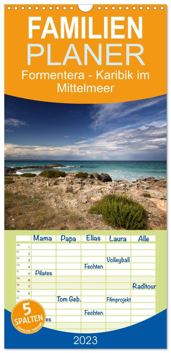 Familienplaner Formentera - Karibik im Mittelmeer (Wandkalender 2023 , 21 cm x 45 cm, hoch): Insel der Balearen (Monatskalender, 14 Seiten ) (CALVENDO Orte) Film, Art & Culture