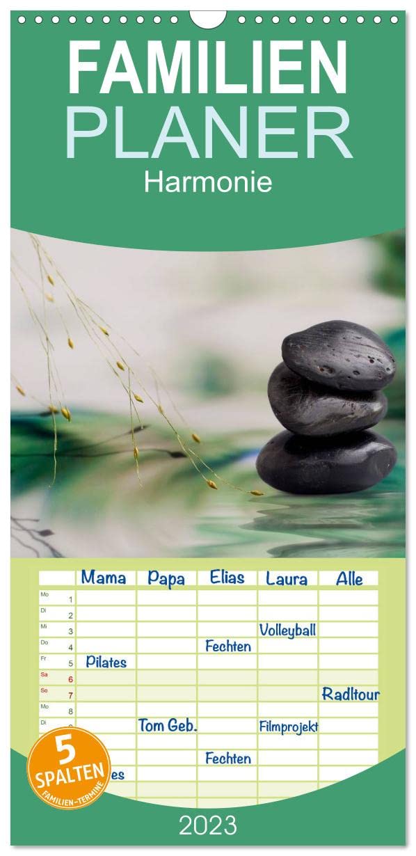 Familienplaner Harmonie (Wandkalender 2023 , 21 cm x 45 cm, hoch): Momente der Ruhe und Entspannung (Monatskalender, 14 Seiten ) (CALVENDO Gesundheit) Living & Furnishing