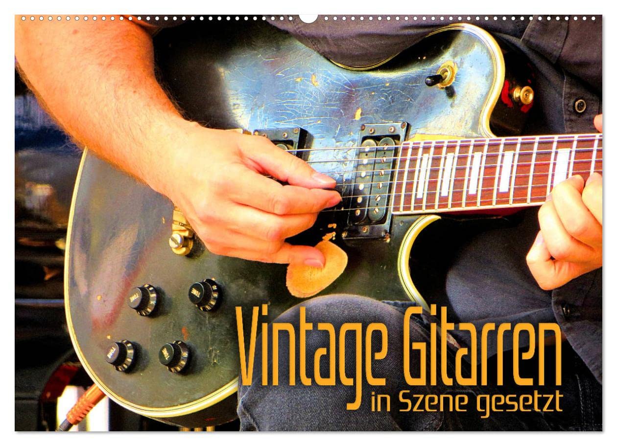Vintage Gitarren in Szene gesetzt (Wandkalender 2023 DIN A2 quer): Einmalige Bilder original alter oder künstlich gealterter Gitarren und Bässe (Monatskalender, 14 Seiten ) (CALVENDO Kunst) Leisure, Home & Garden