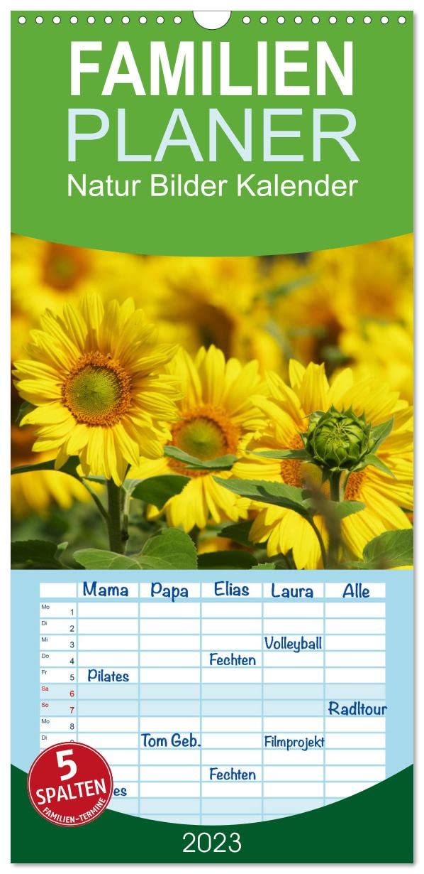 Familienplaner Natur Bilder Kalender (Wandkalender 2023 , 21 cm x 45 cm, hoch): Landschaften, Wasserlandschaften und Blumenfelder sind in Ihrem ... (Monatskalender, 14 Seiten ) (CALVENDO Natur) Leisure, Home & Garden