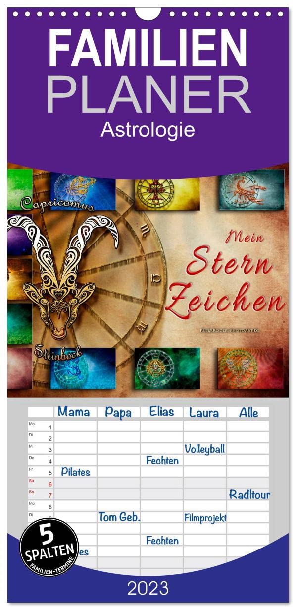 Familienplaner Mein Sternzeichen (Wandkalender 2023 , 21 cm x 45 cm, hoch): Eine Zusammenstellung wunderschöner Darstellungen der Sternzeichen. (Monatskalender, 14 Seiten ) (CALVENDO Kunst) Religion & Esotericism