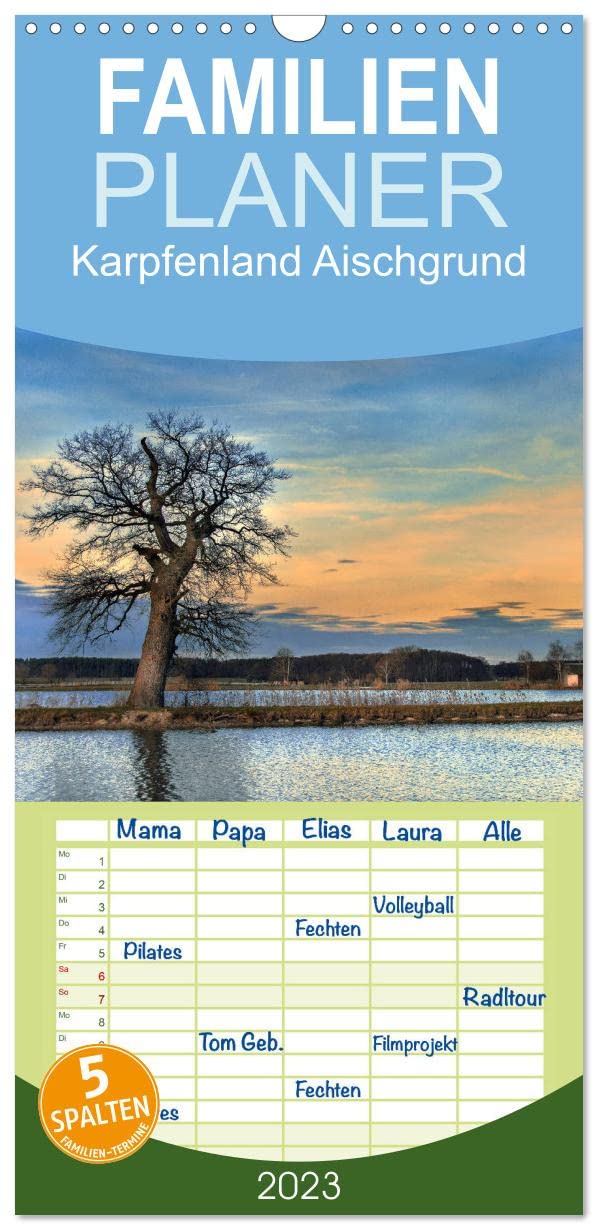 Familienplaner Karpfenland Aischgrund (Wandkalender 2023 , 21 cm x 45 cm, hoch): Traumhaftes Teichland an der Aisch (Monatskalender, 14 Seiten ) (CALVENDO Natur) Film, Art & Culture
