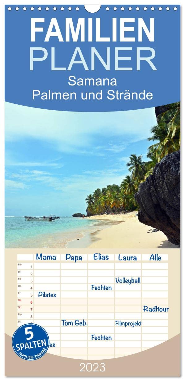 Familienplaner Samana - Palmen und Strände (Wandkalender 2023 , 21 cm x 45 cm, hoch): Die dominikanische Halbinsel Samana bietet traumhafte ... (Monatskalender, 14 Seiten ) (CALVENDO Orte) Leisure, Home & Garden