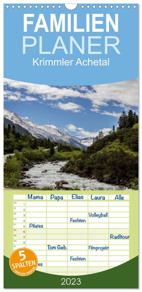 Familienplaner Krimmler Achetal (Wandkalender 2023 , 21 cm x 45 cm, hoch): Wanderung im wunderschönen Achetal (Monatskalender, 14 Seiten ) (CALVENDO Natur) Photography